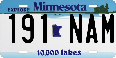 MN license plate 191NAM