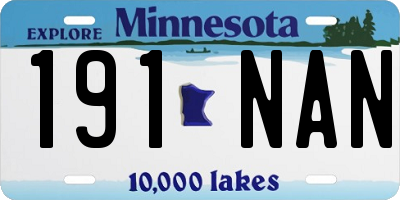 MN license plate 191NAN