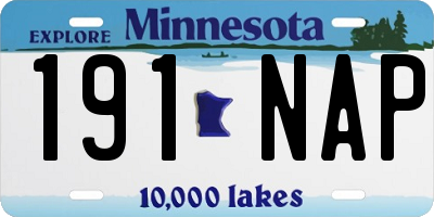 MN license plate 191NAP