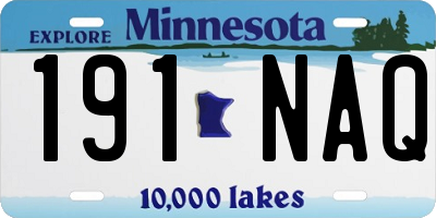 MN license plate 191NAQ