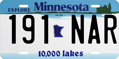 MN license plate 191NAR