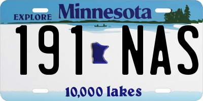 MN license plate 191NAS