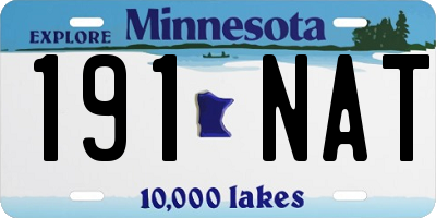 MN license plate 191NAT