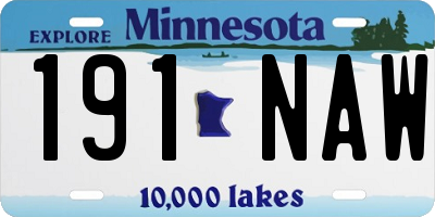 MN license plate 191NAW