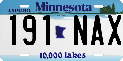 MN license plate 191NAX