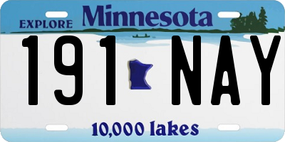 MN license plate 191NAY