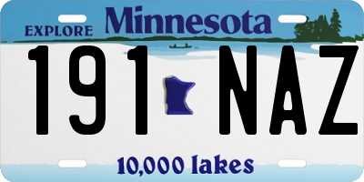 MN license plate 191NAZ