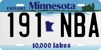MN license plate 191NBA