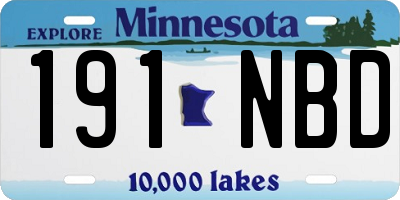 MN license plate 191NBD