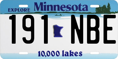 MN license plate 191NBE