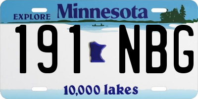 MN license plate 191NBG