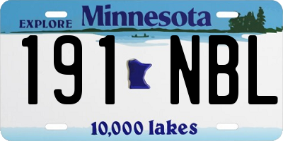 MN license plate 191NBL