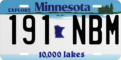 MN license plate 191NBM
