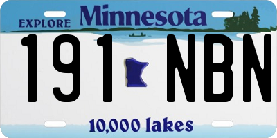 MN license plate 191NBN
