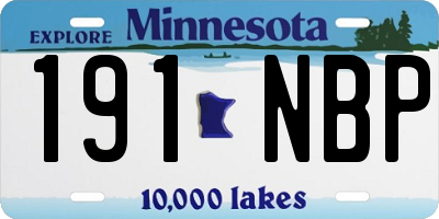 MN license plate 191NBP