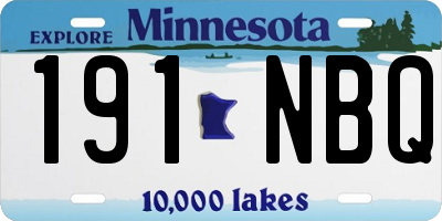 MN license plate 191NBQ