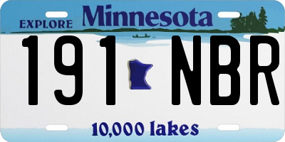MN license plate 191NBR