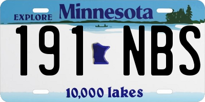 MN license plate 191NBS