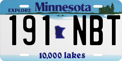 MN license plate 191NBT