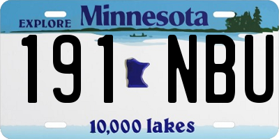MN license plate 191NBU