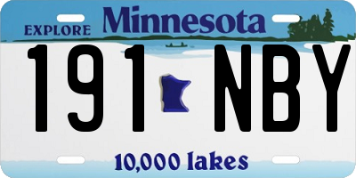 MN license plate 191NBY