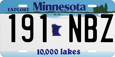 MN license plate 191NBZ