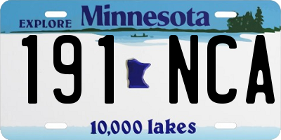 MN license plate 191NCA