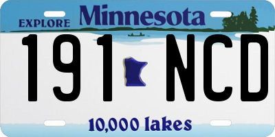 MN license plate 191NCD