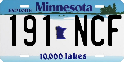MN license plate 191NCF