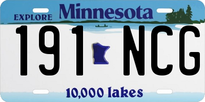 MN license plate 191NCG
