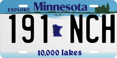MN license plate 191NCH