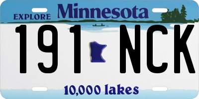 MN license plate 191NCK