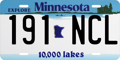 MN license plate 191NCL