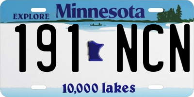 MN license plate 191NCN