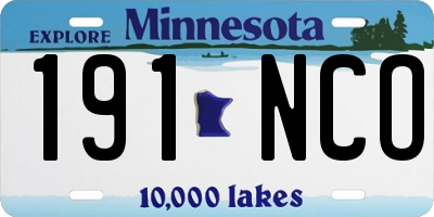 MN license plate 191NCO