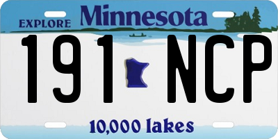 MN license plate 191NCP