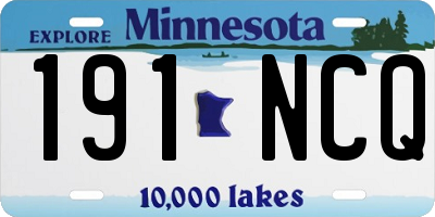MN license plate 191NCQ