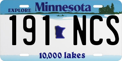 MN license plate 191NCS