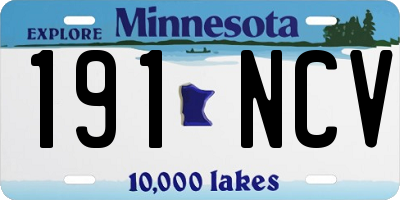 MN license plate 191NCV