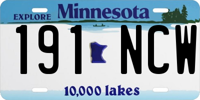 MN license plate 191NCW
