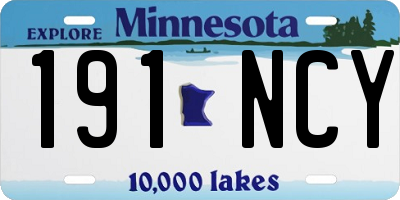 MN license plate 191NCY