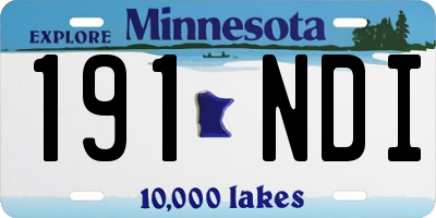 MN license plate 191NDI