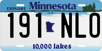 MN license plate 191NLO