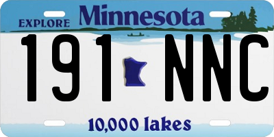 MN license plate 191NNC