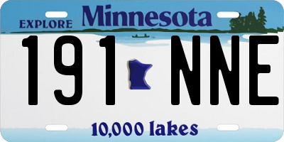 MN license plate 191NNE