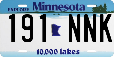 MN license plate 191NNK