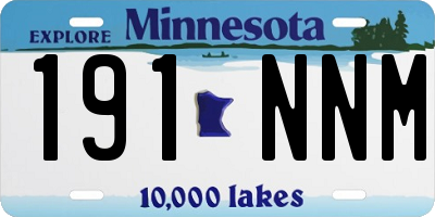 MN license plate 191NNM