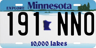 MN license plate 191NNO