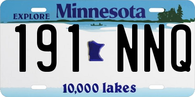 MN license plate 191NNQ