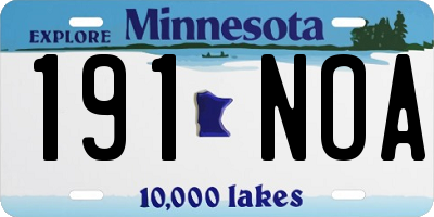 MN license plate 191NOA